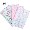 AHB Synthetic Leather Fabric Flamingo Cactus Printed Pu Faux Fabric For DIY Summer Bow Sheet Handmade Crafts Decoration 22*30cm