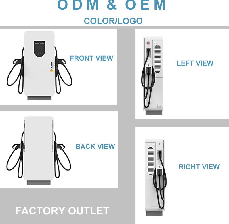 60kW 80kW Ground Mounted DC Charger Double Guns