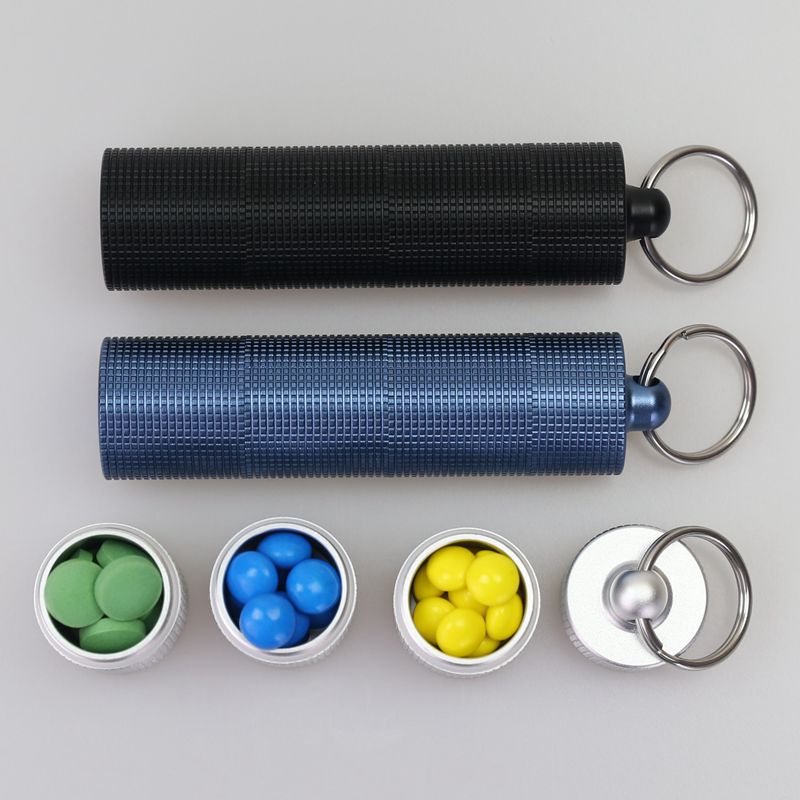 Aluminum Alloy Waterproof Canister Medicine Seal Capsule Emergency Bottle Outdoor EDC Tool Multilayer Waterproof Bottle