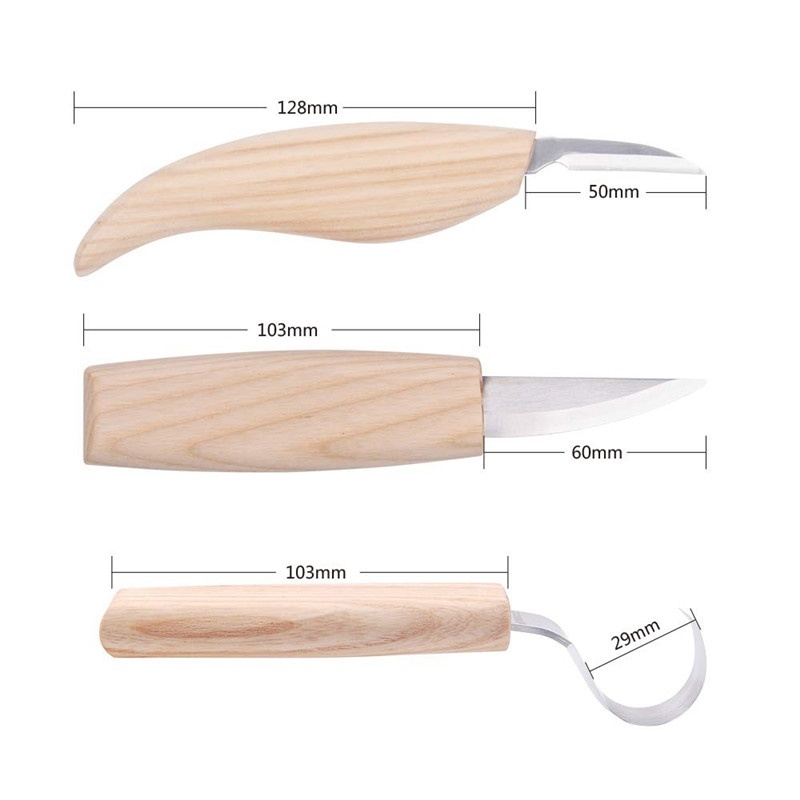 Stainless Steel Wood Carving Set Knife Sharp-edged Wood Gouge Chisels DIY Cutter Woodworking Carving Tools