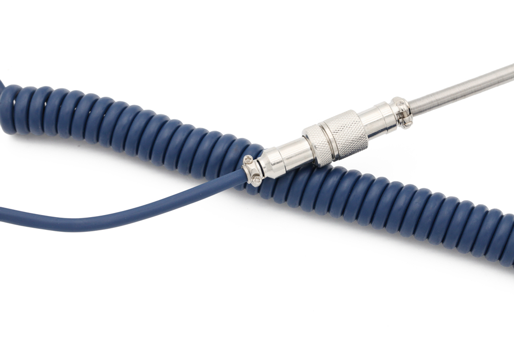 GKs Space Cable Aviator Dark Blue Custom usb c port coiled Cable wire for Mechanical Keyboard GH60 USB cable type c USB