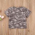 0-6Y Summer Cuasal Infant Baby Girls Boys T Shirts Tops Letter Camouflage Print Short Sleeve Cotton Pullover Tops