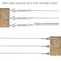 1/16 Inch Cable Railing Kit for Wooden Post Turnbuckle Wire Tensioner Strainer Lag Screw Eye Thimble and Crimping Loop