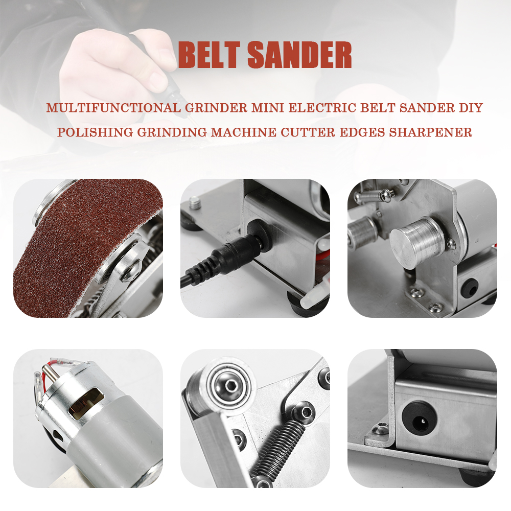 Angle Grinder Grinding Machine Belt Grinder Mini Electric Belt Sander DIY Polishing Grinding Machine Cutter Edges Sharpener