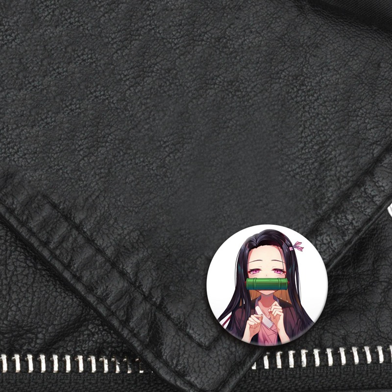 Anime Demon Slayer Kimetsu Ghost Blade Kidney Bean Cosplay Badge Cartoon Collection Backpacks Badges Bags Button Brooch Pin Gift