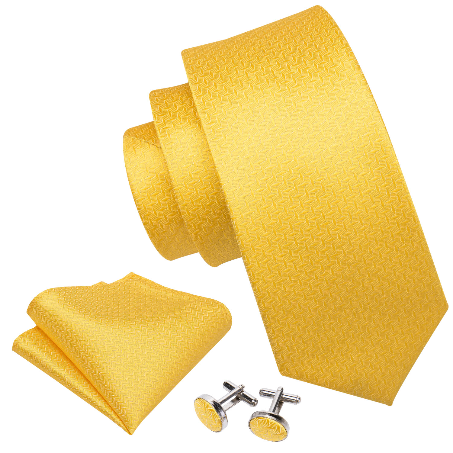 Men Tie Set Yellow Floral Silk Tie For Men Wedding Party Necktie Handkerchief Cravat NeckTie Set Barry.Wang Fashion Tie LS-5197
