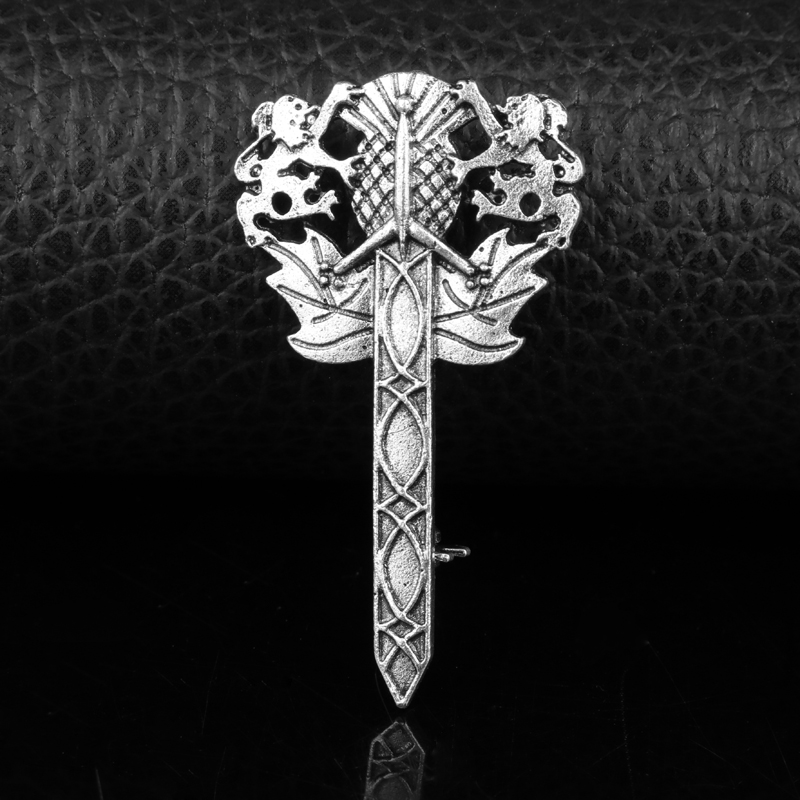 MQCHUN Scotland Thistle Sword Brooches Pins With Fashion Lion Brooch Outlander Jewelry For Men Women Accessories Cosplay Jewelry