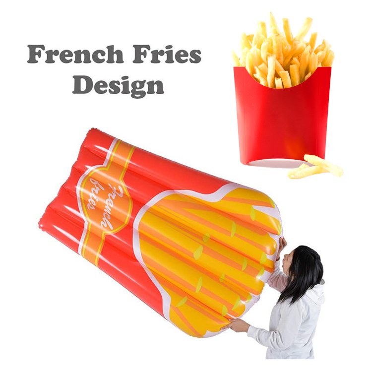 Hot selling Inflatable French Fries Pool float summer pool bed swimming float bed camping surf cushion oyuncak water sports