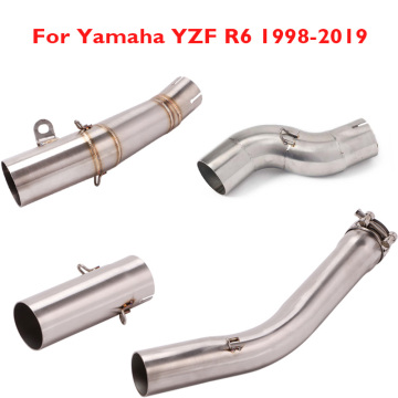 For Yamaha YZF R6 1998-2019 Motorcycle Exhaust Connecting Tube Pipe Mid Middle Pipe Tube Slip on YZF-R6