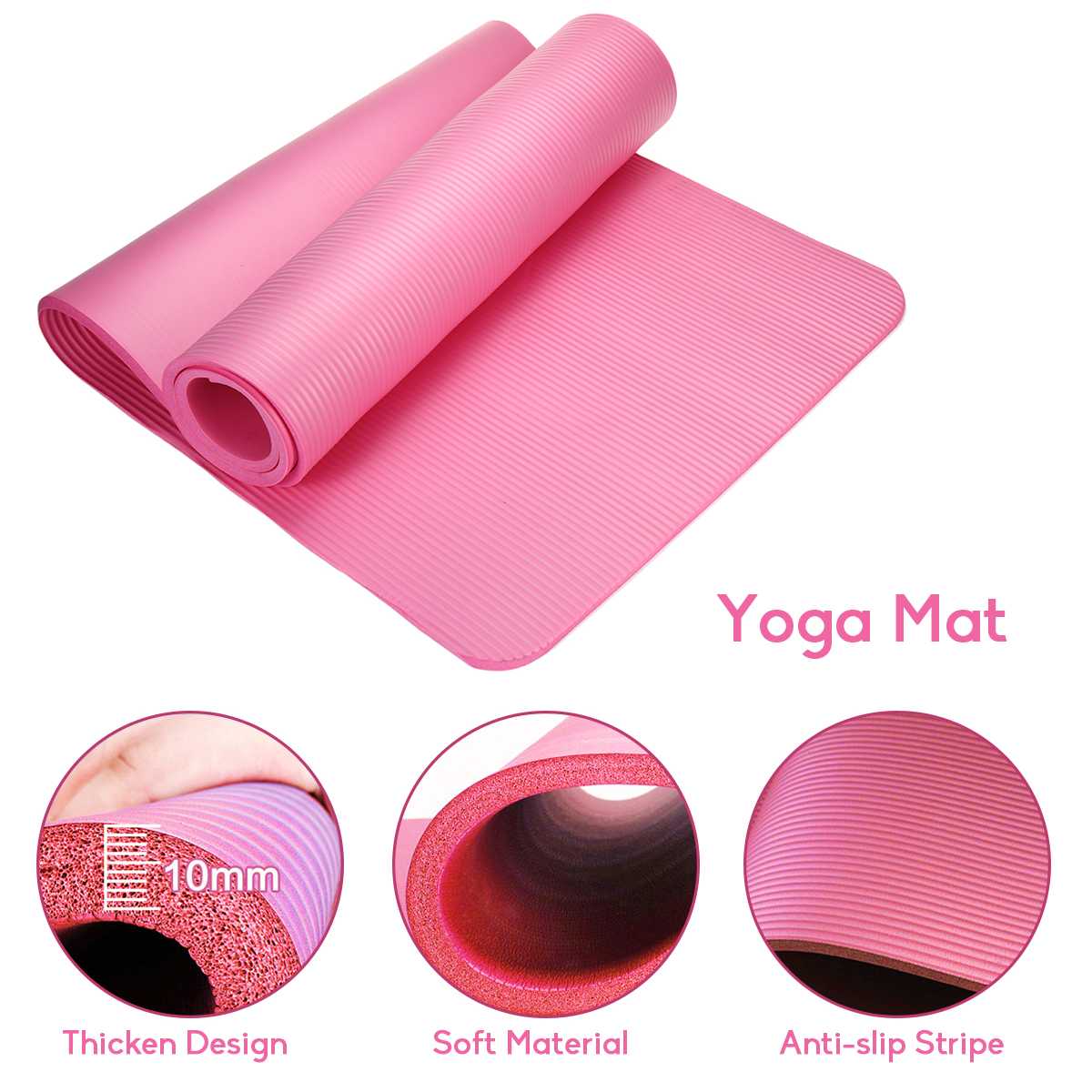 5 PCS Set Yoga Mat Training Equipment Indoor Workout Gear Resistance Bands Stretch Tension Pull Rope Full Body Muscle Exercise