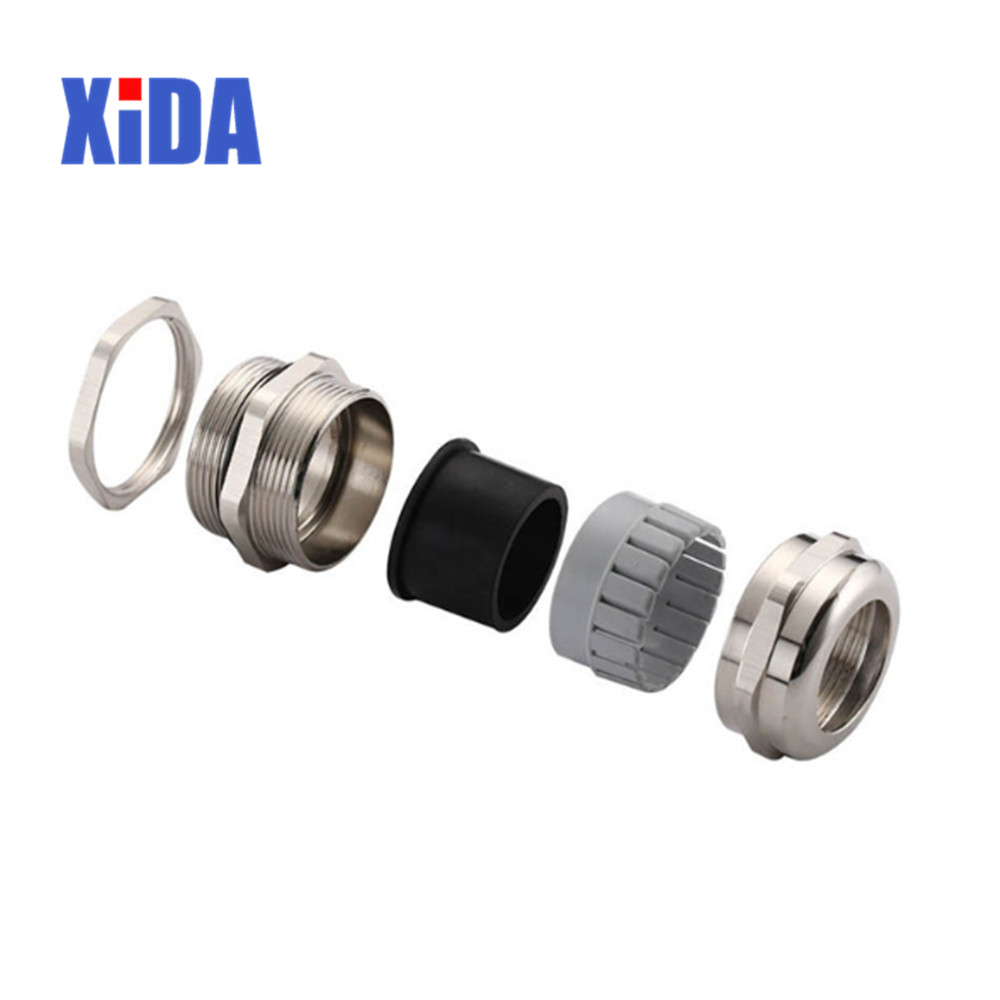 2piece/lot Nickel Brass Metal IP68 Waterproof Cable Glands Connector Wire Glands for 3-44mm cable High quality