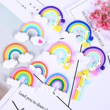 10pcs High Quality Beauty Kawaii Spiral Rainbow Candy Polymer Clay Cabochons Flatback For DIY Phone Decoration