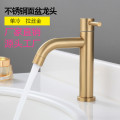 Stainless steel Brush gold Bathroom Basin faucet Single Cold water single lever basin faucet sink tap basin mixer water tap