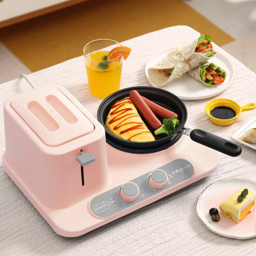 3 In 1 Breakfast Makers Toast Grill Frying Pan Soup Pot Cooking Pot Bread Machine 6 Files Adjust Toaster Oven Omelette Bakery