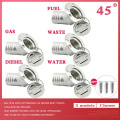 45° Degree 316 Stainless Steel Fuel Water Waste Diesel Gas Key Cap Deck Filler Yacht Boat Marine Hardware Motorhome Accessories