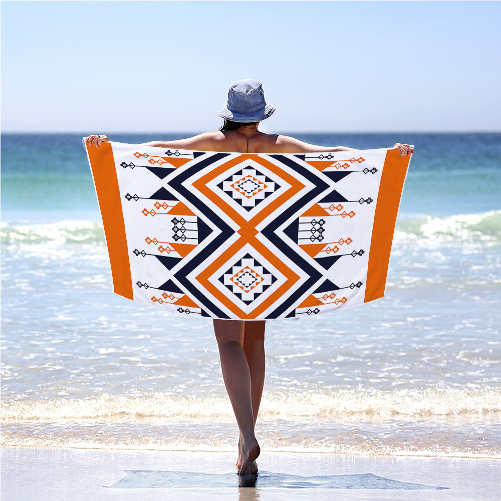 Colorful Beach Towel Geometric Patterns Bathrobes Polyester Microfiber Fast Drying Summer Pool Swim Towel Blanket 70x150cm