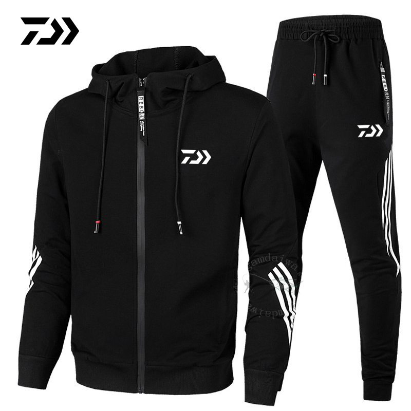 2020 Winter New Fishing Clothing Fleece Daiwa Set Thick Sport Suit Striped Long Sleeve Keep Warm Outdoor Fishing Wear Cycling