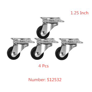 4 Pcs/Lot Casters 1.25 Inch rubber Universal Wheel Height 4cm Quiet Diameter 3cm Beauty Instrument