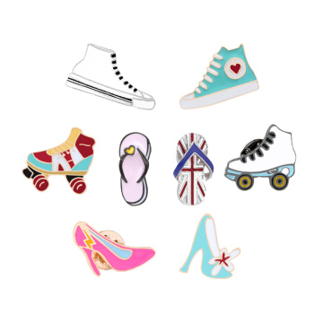Personality 8 style brooch pins metal needle badge canvas shoes high-heeled skating slippers clothes jackets jewelry accessories