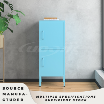 Sleek Blue Steel Sideboard