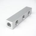 1/4" BSP 20*20mm 3 Way 6 Port Pneumatic Solid Aluminum Quick Connector Manifold Block Splitter Hose Plug Socket Base