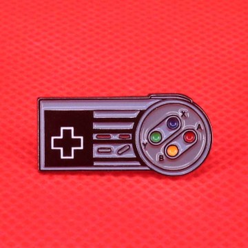 Game controller enamel pin early 90's retro video game brooch geeky gamer badge entertainment jewelry nerdy gift