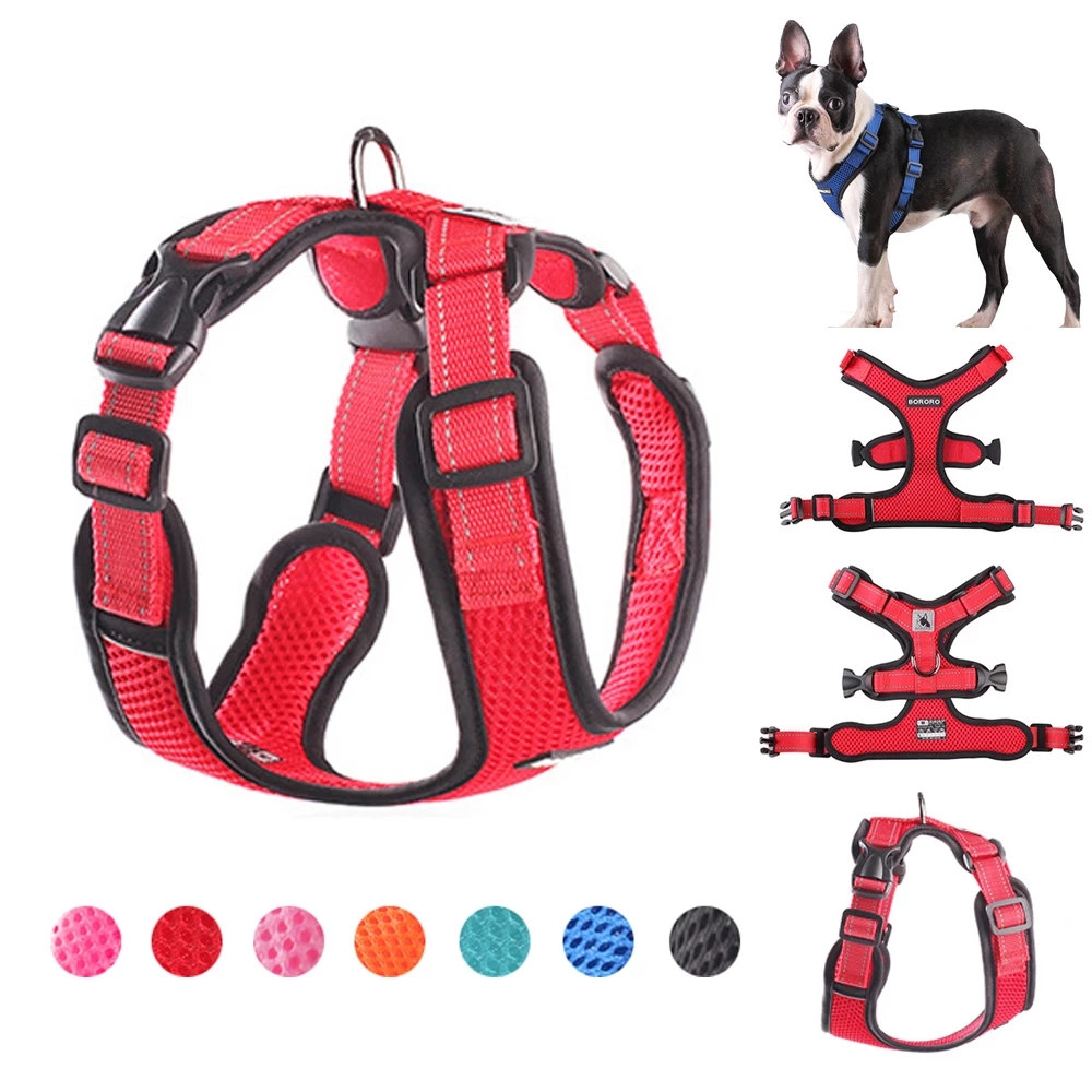 Dog Harness Vest No Pull Mesh Dog Harness Reflective Harnesses For Small Medium Large Dogs Pet Training Product Chihuahua Pug