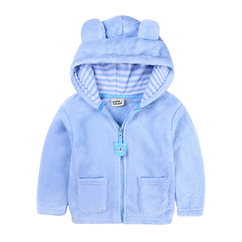 Baby Coat Boy Girl Jacket Toddler Hooded Costume Bear Clothes Outerwear Fashion Solid Outfits Soft Long Sleeve for 3-24 Months