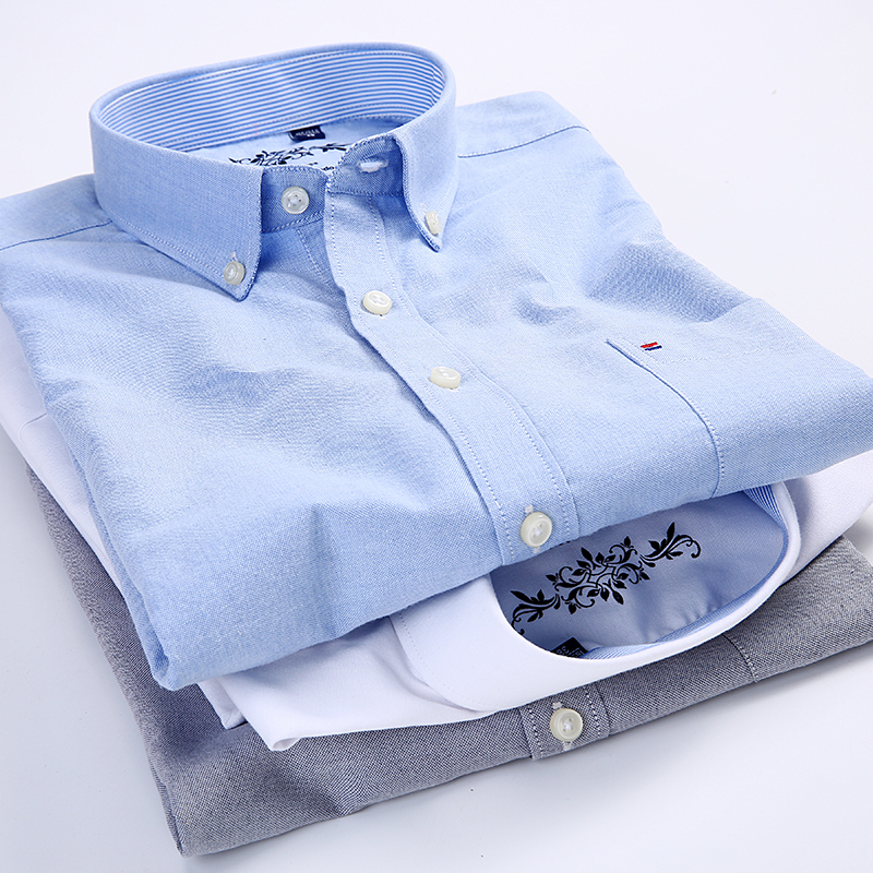 Short sleeve Men's Shirt Summer Button collar oxford fabric slim fit breath comfrotable fashion business mens casual shirts