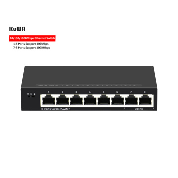 KuWFi Gigabit 8-Port Ethernet Switch Mini Desktop1000Mbps Fast Network Switch LAN Hub/ Full or Half Duplex Exchange 2020 New