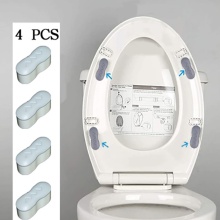 4 Pieces Toilet Seat Bumpers Toilet Seat Cover Lifter Kit with Strong Adhesive Avoid Touching Hygienic Clean Supplies