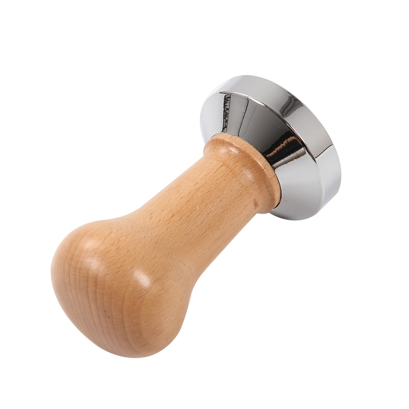 Coffee Tamper Wooden Handle Barista Espresso Machine Grinder 51mm for Coffee and Espresso Powder Hammer Wood Color