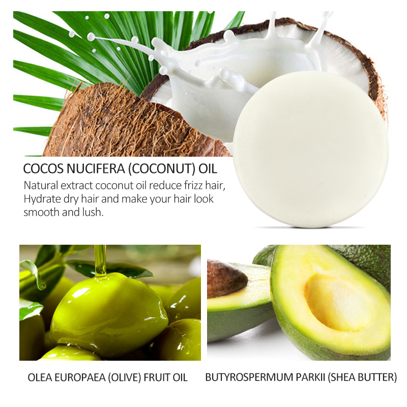 HAIRINQUE Organic handmade coconut conditioner bar solid hair conditioner soap deeply hydrating for dry & damaged hair care