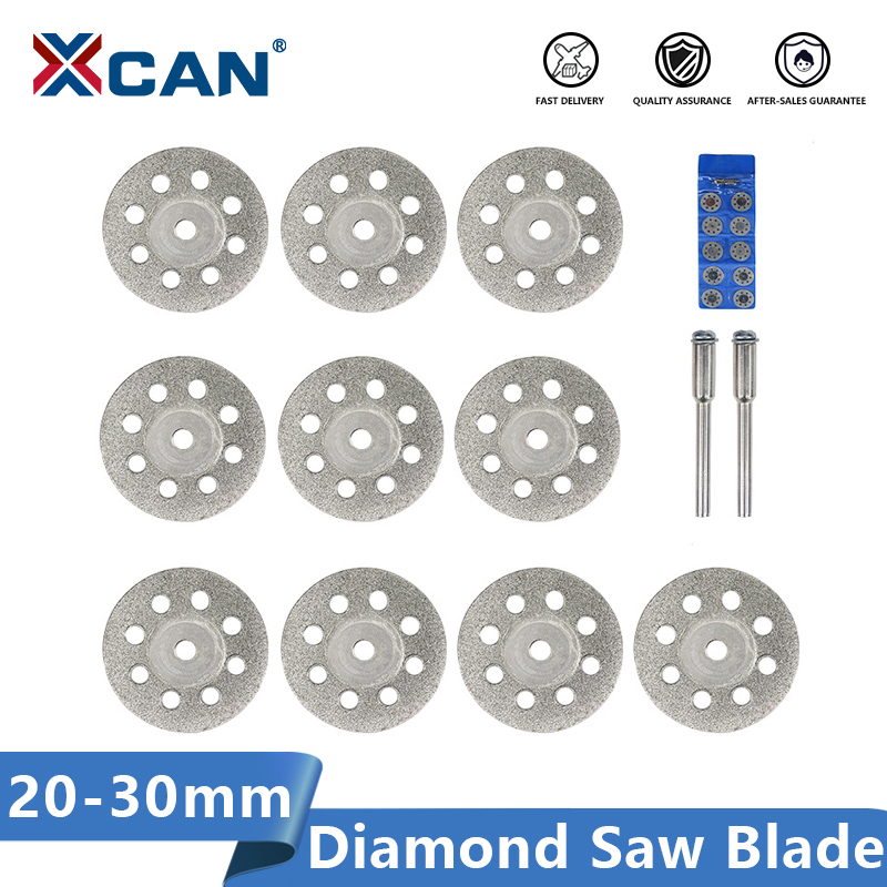 XCAN Diamond Saw Blade 20mm 22mm 25mm 30mm With Mandrel for Dremel Rotary Tools Mini Diamond Cutting Disc