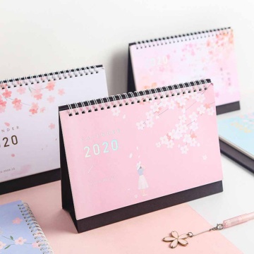 2020 Year Fresh Cherry Blossoms And Cat Desktop Calendar DIY Table Calendar Daily Schedule Planner