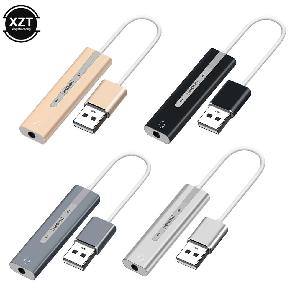 External USB Sound Card USB to 2 in 1 3.5mm Jack 7.1 Adapter 3D Audio Headset Microphone MIC Dual Function Adapter for pc laptop
