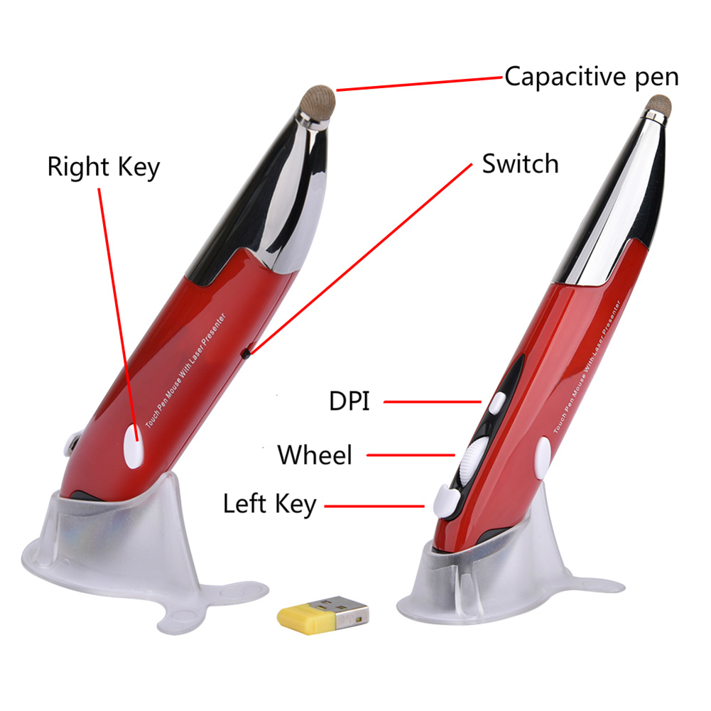 Multifunctional Stylus Pen Mouse Presenter PPT Clicker PR-06 RF 2.4GHz Wireless for Household Computer Accessories