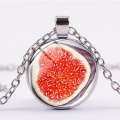 SIAN Best Selling Fresh Lemon Slice Printed Necklace Cherry Orange Papaya Cartoon Fruit Pendant Necklaces Summer Party Ornaments