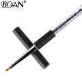 BQAN Black Petal Nail Brush UV Gel Builder Acrylic Nail Brush Flat Head Nail Painting Pen Nail Tools Manicure Rhinestone Handle
