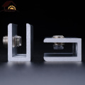 Myhomera 2Pcs Glass Clamps Glass Support for 5/8/10mm Glass Clips Board Shelves Holder Corner Bracket Clamp Aluminum 6 Size