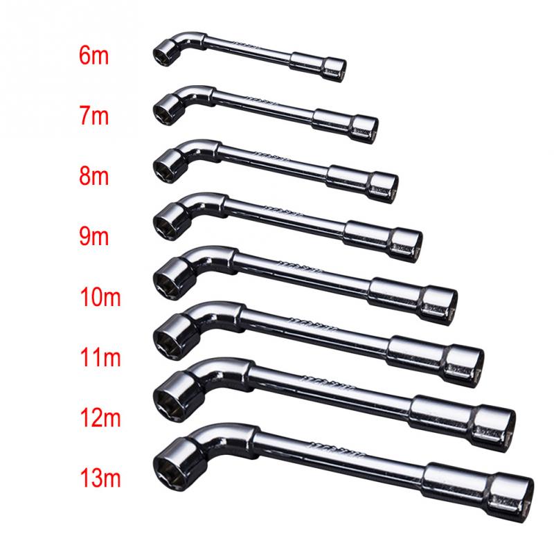 1pc 6-13mm L Type Pipe Perforation Elbow Wrench Double Head Outer Hexagon Sleeves Wrench for Remove Fix Screw Nut