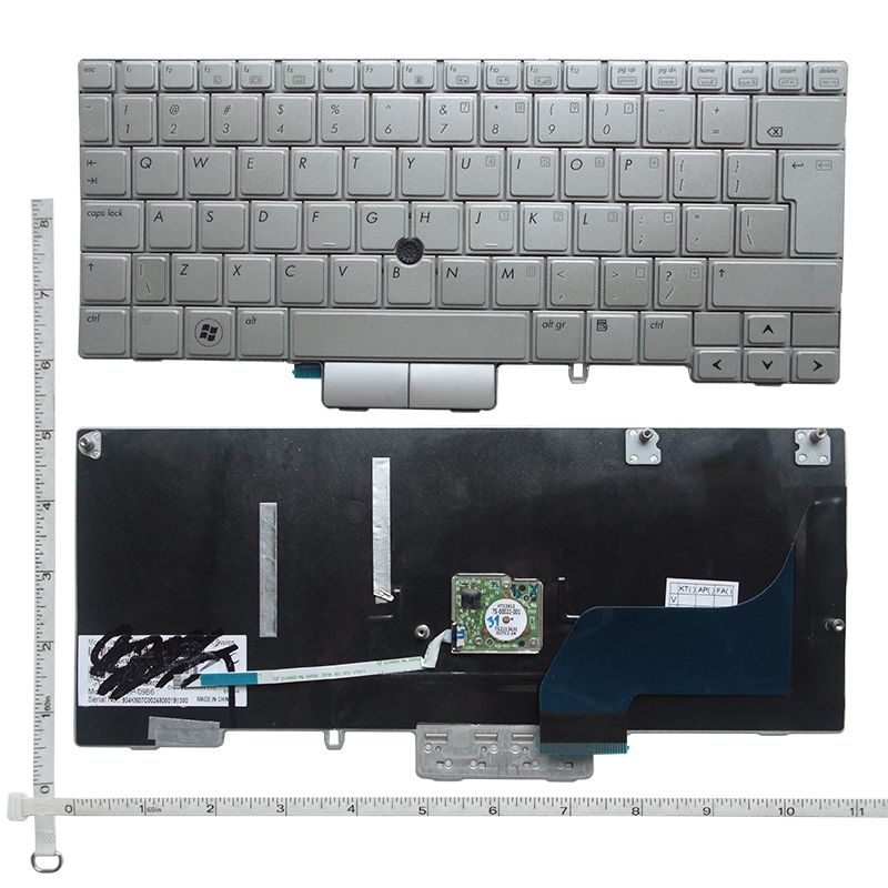 new FOR HP Elitebook 2760P 12.1" laptop keyboard silver MP-09B63US64421 with Point Stick 90.4KM07.C01 649756-001 US