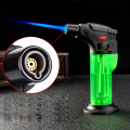 Windproof Refillable Lighter Butane Inflatable Torch Fuel Jet Blue Flame Lighters for Cigar Outdoor BBQ Unfilled
