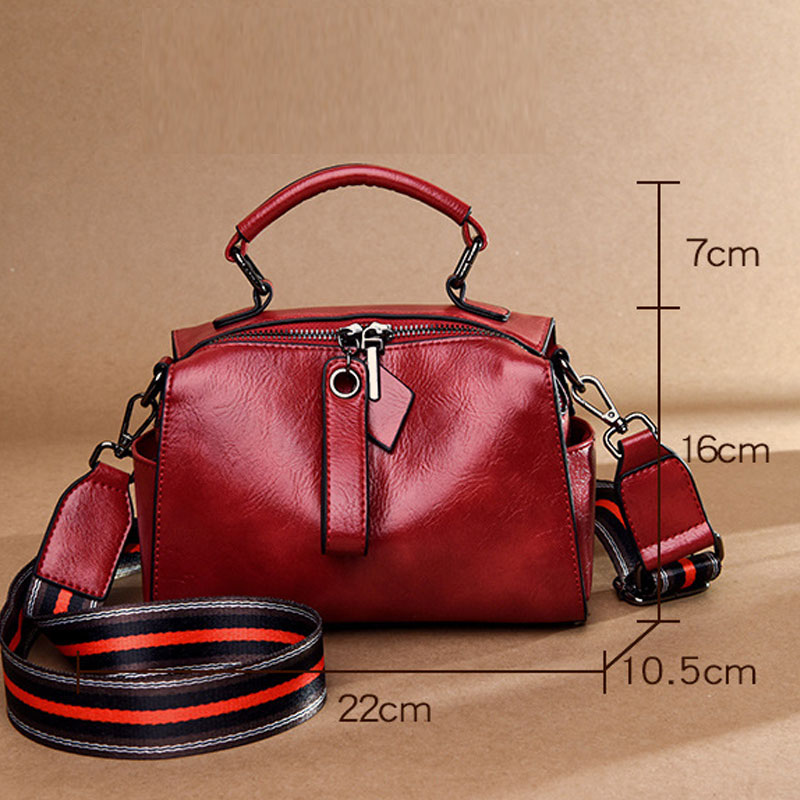 2020 Temperament Soft Leather Handbag Messenger Bag New Leather Women's Bag Fashion Oil Wax Pillow Bag Casual Shoulder Bag