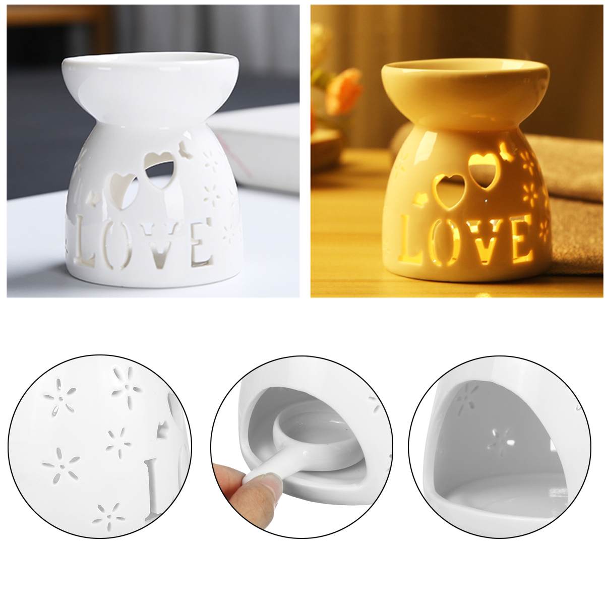 7 Styles Ceramic Candle Holder Oil Incense Burner Essential Aromatherapy Oil Burner Lamps Porcelain Home Living Room Decoration