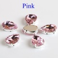 Drop Shape Glass Rhinestones With Claw Sew On Teardrop Crystal Stone Strass Diamond Metal Base Buckle Wedding Decoration