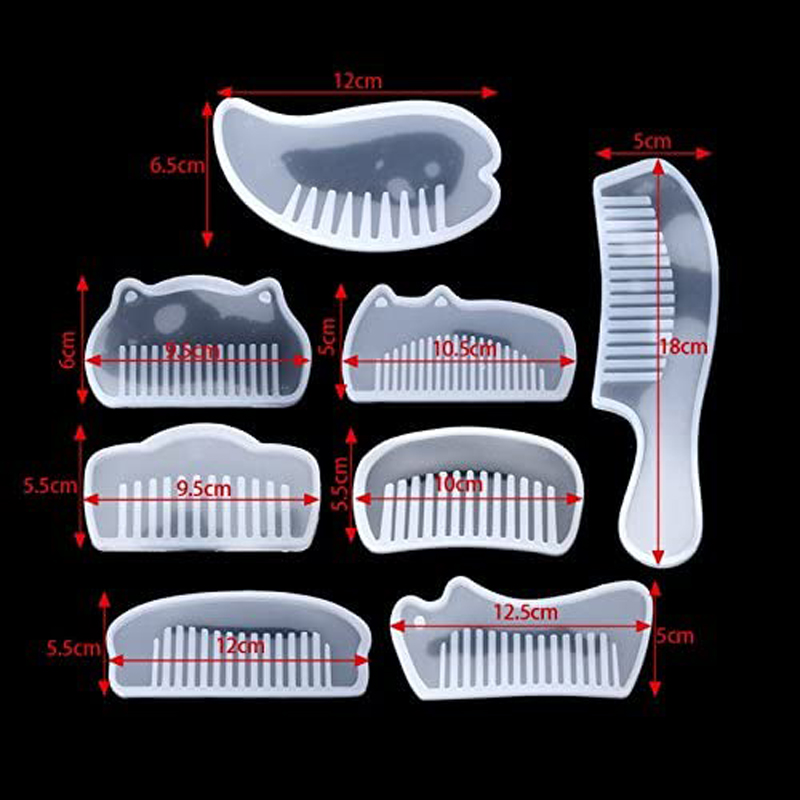 Silicone Comb Mold Resin DIY Casting Mold Jewelry Resin Mould Handcraft Epoxy Resin Mould for DIY Jewelry Craft Supplies, Clear