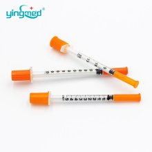 1ml orange cap Diabetic insulin syringe with needle