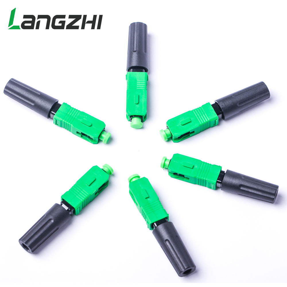 Langzhi 100pcs/lot SC Apc 50mm Zf Ftth Fiber Optic SC Connector SC/APC Optical Fiber Connector Sc-apc Fast Connector