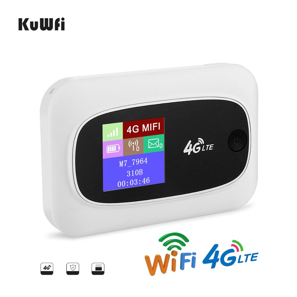 KuWFI Mobile 4G Wifi Router Mobile WiFi Hotspot Travel Router Partner4G Wireless SIM Routers with SD and SIM Card Solt